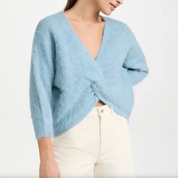 BA&SH Fill Cropped Sweater Alpaca Blend Blue XS